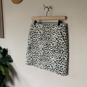 LOFT White Leopard Sweater Skirt